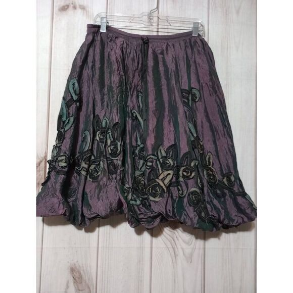 Purple Black‎ Skirt Size 8 Knee Length Drawstring - Picture 1 of 5